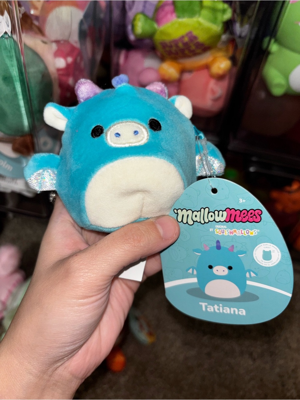 Squishmallows Tatiana Blue & Purple Plush Keychain
